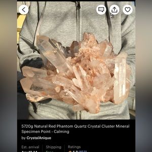 5720g Natural Red Phantom Quartz Crystal Cluster Mineral Specimen Point